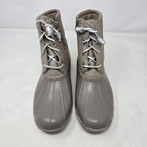 Sperry Duck Boots Women's Size 10 M Saltwater Gray Glitter Boots